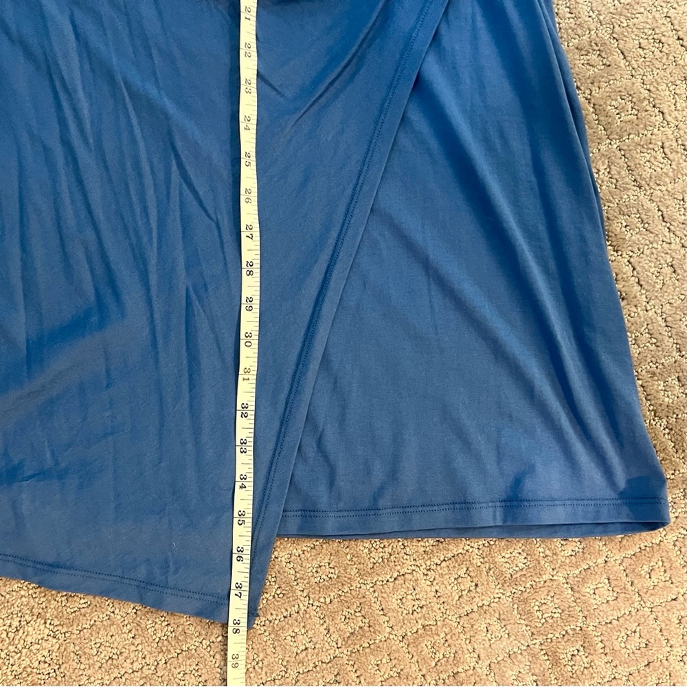 NWOT Theory Womens Blue Casual Mini T-Shirt Dress With Side Ruching Size Medium - Picture 12 of 14